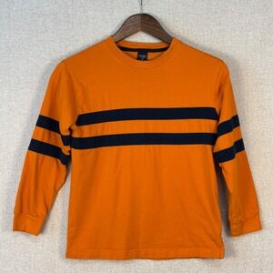 Class Club Boys Orange Navy Blue Striped Long Sleeve Cotton T-Shirt Size 14